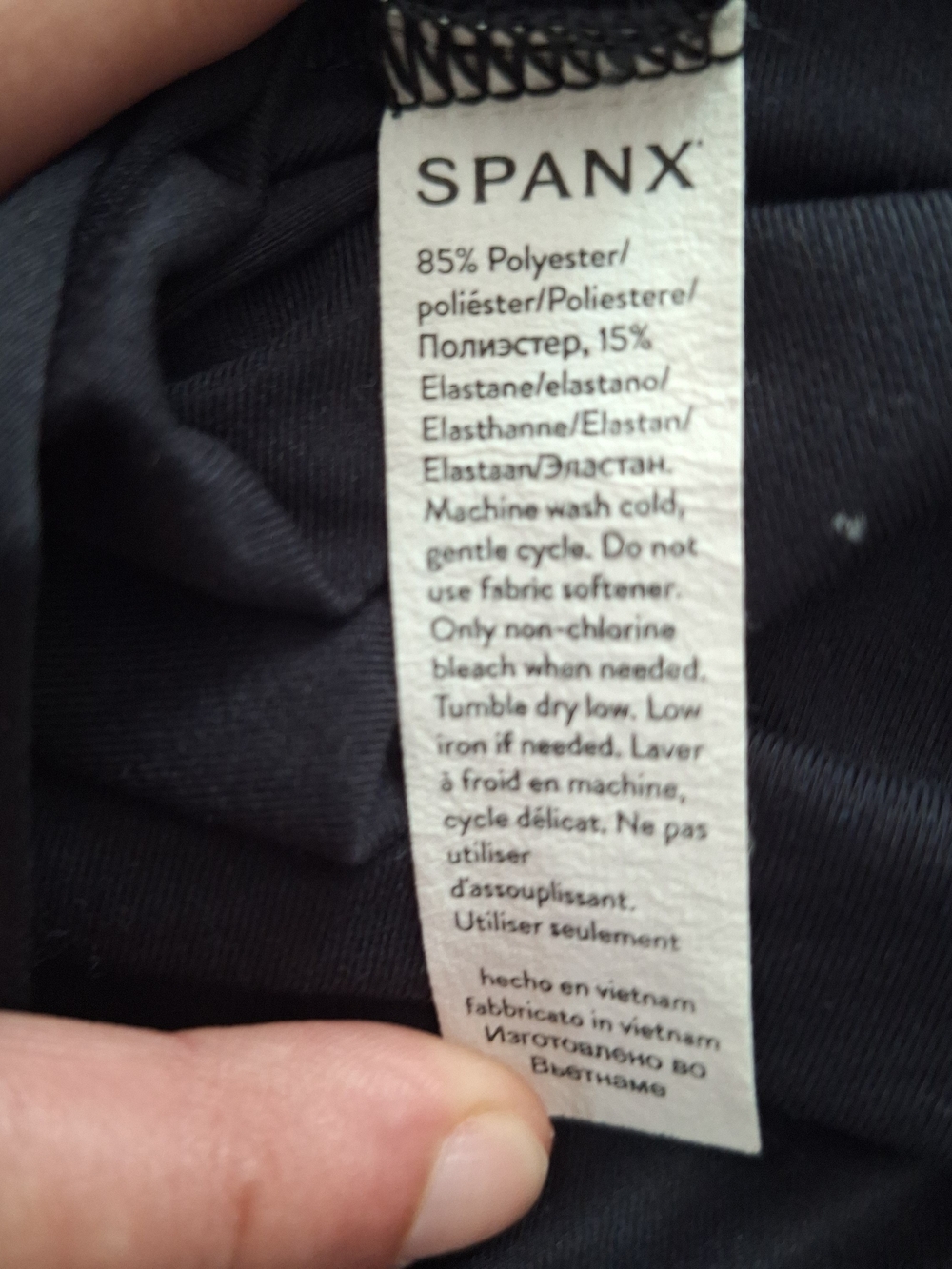 Spanx Black Long Sleeve with Thump Holes Open Back Women's Shirt Large - Picture 4 of 8